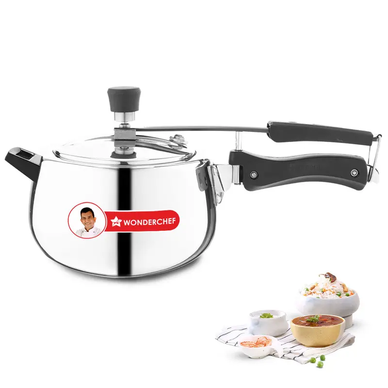 Nigella Contour 5L Triply Stainless Steel Inner-Lid Pressure Cooker – Isi-Certified, Induction-Compatible, 5-Year Warranty 1