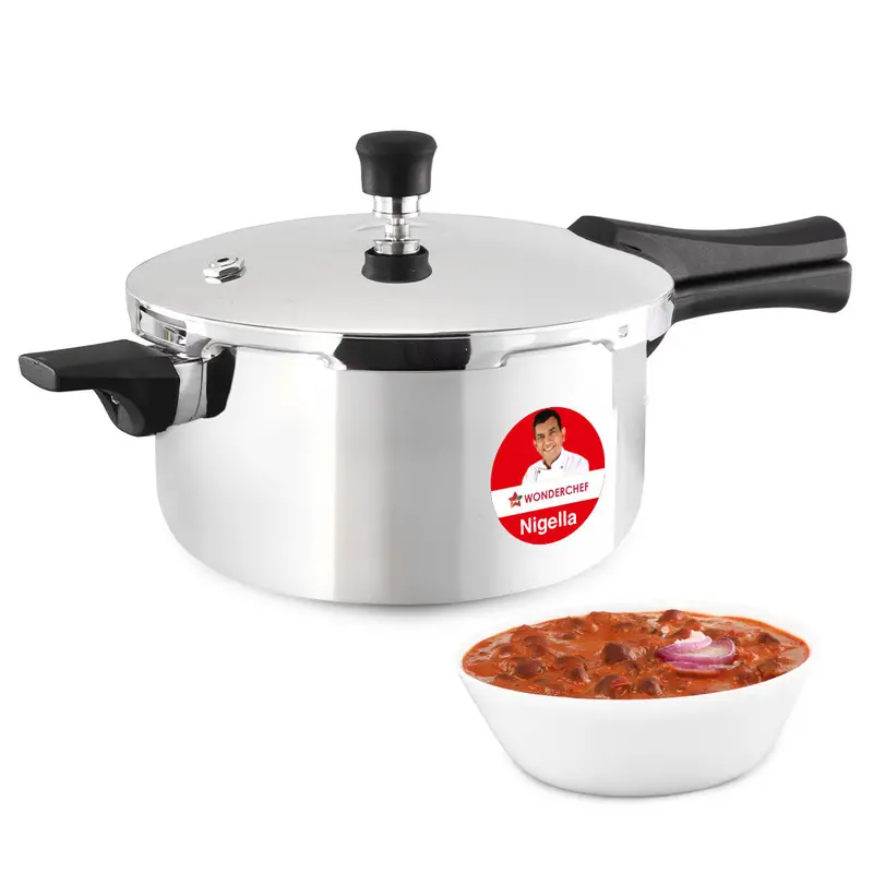 Nigella Da Vinci 5L Triply Stainless Steel Outer-Lid Pressure Cooker – Premium Build, 5-Year Warranty, All-Cooktop Compatible 1