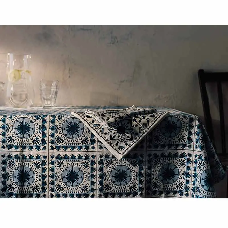 Now Designs Porto Oversized 60" X 90" Linen-Blend Tablecloth 1