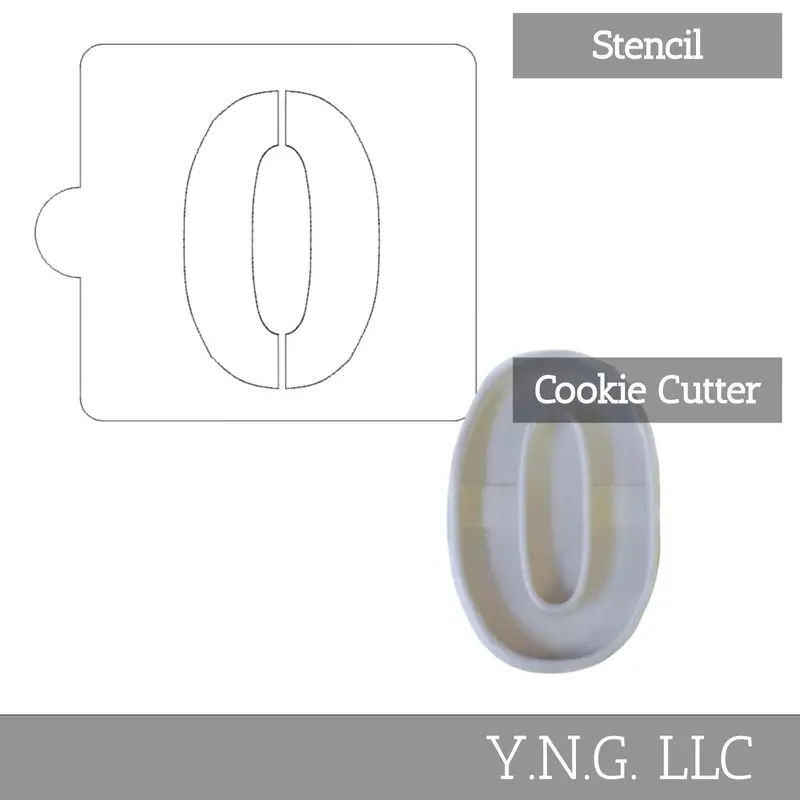 Number 0 Counting Stencil And Cookie Cutter – Usa-Made Baking Set Lsc108-0 1