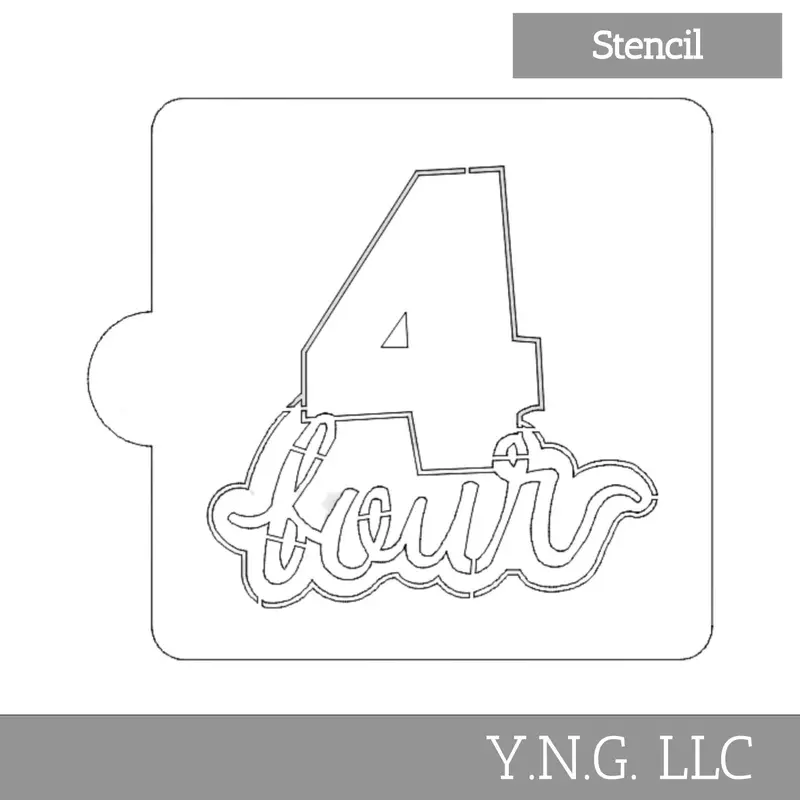 Number 4 Baking Stencil – Crisp Detail, Usa-Made Food-Safe Template (Ls2405) 1
