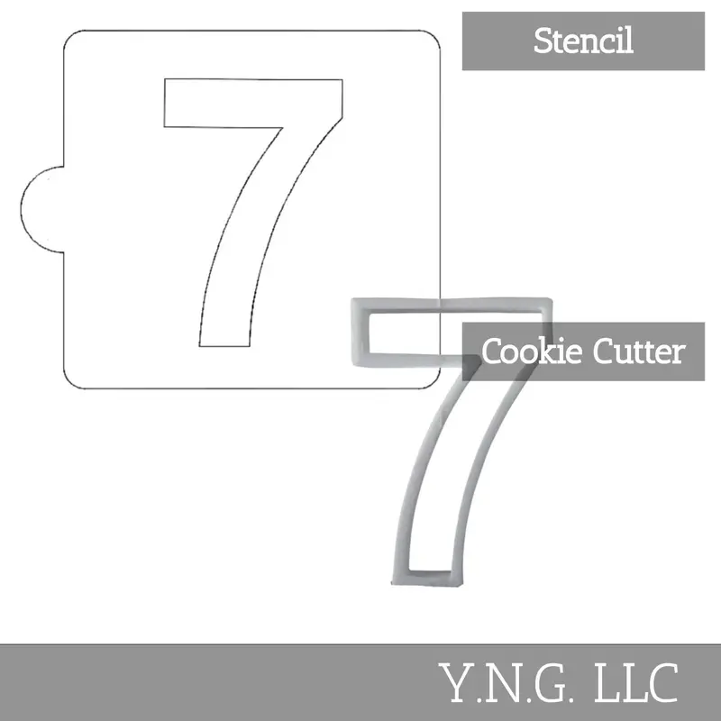 Number 7 Counting Stencil And Cookie Cutter – Usa-Made Baking Set Lsc108-7 1