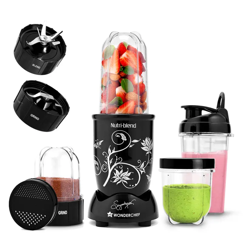 Nutri-Blend 500W High-Speed Mixer Grinder – 22,000 Rpm, Smoothies, Masalas & Chutneys, 3 Unbreakable Jars + Sipper, Sanjeev Kapoor Recipes, 2-Yr Warranty (Black) 1