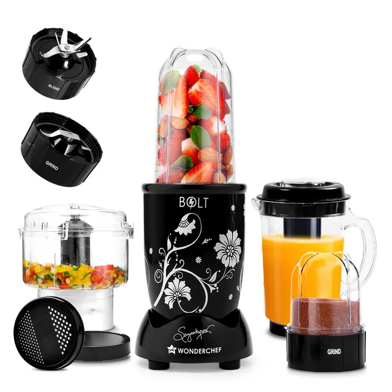 Nutri Blend Bolt 600W Multi-Function Mixer Grinder – 22,000 Rpm, 4 Jars, Chef-Approved Recipes 1