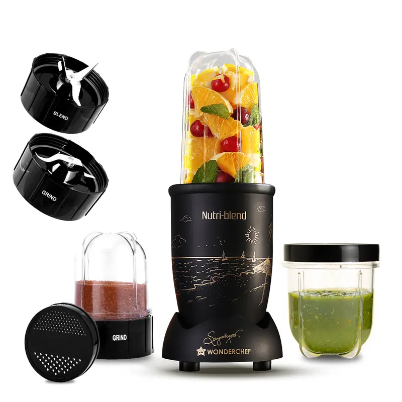 Nutri-Blend Mist 500W Mixer Grinder – High-Speed 22,000 Rpm Motor, 3 Unbreakable Jars, Smoothie/Masala/Chutney Functions + Chef Sanjeev Kapoor Recipe Book | Limited Edition (Black) 1