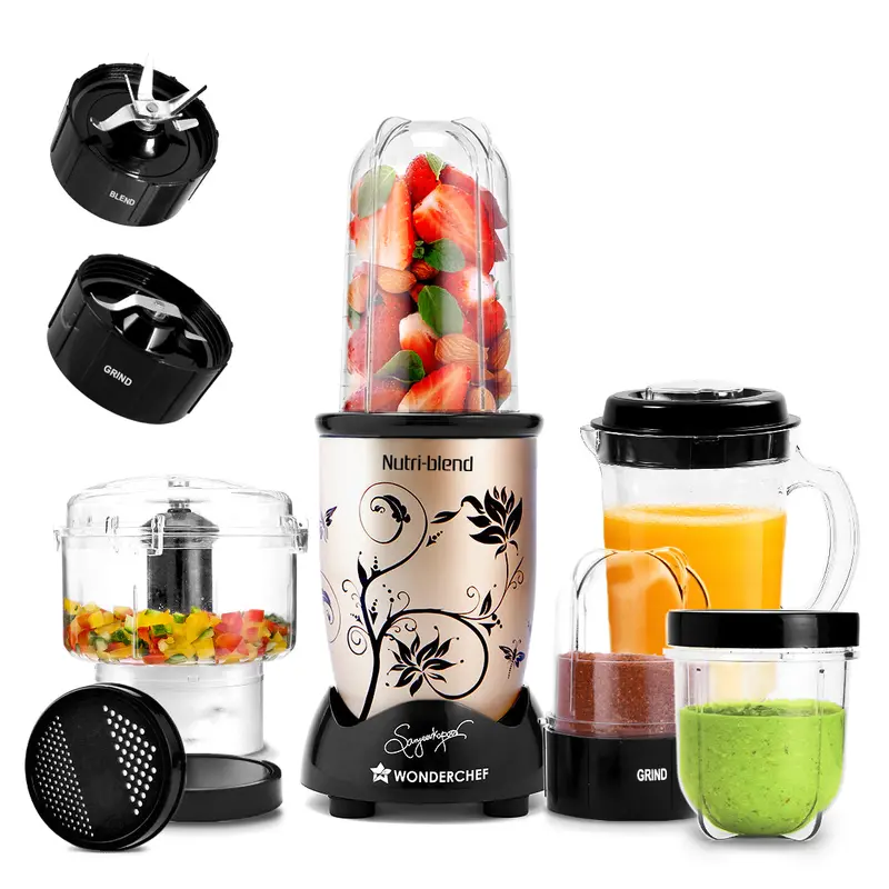 Nutri-Blend Multi-Function Blender – 22,000 Rpm, 4 Unbreakable Jars, Champagne-Colored Design 1