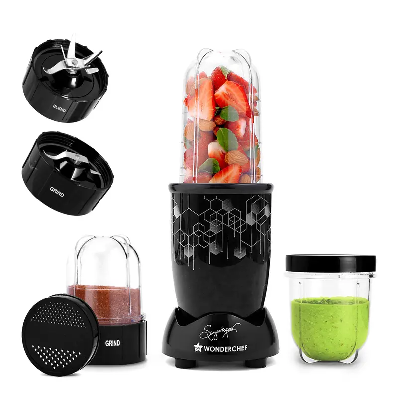 Nutri-Blend Photon 500W High-Speed Mixer Grinder | 22,000 Rpm Motor | Smoothies, Masalas, Chutneys | 3 Unbreakable Jars + Sanjeev Kapoor Recipe Book | 2-Year Warranty | Matte Black 1