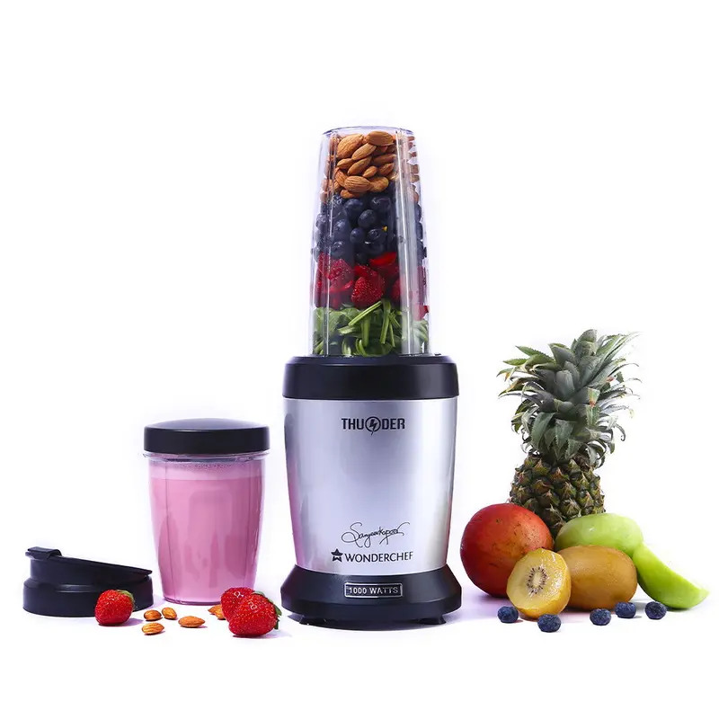 Nutri-Blend Thunder High-Performance Blender – 1000W Full-Copper Motor, 22,000 Rpm, 6-Blade Ss Assembly, 2 Tritan Jars, Chef Sanjeev Kapoor Recipe Book, 2-Year Warranty 1