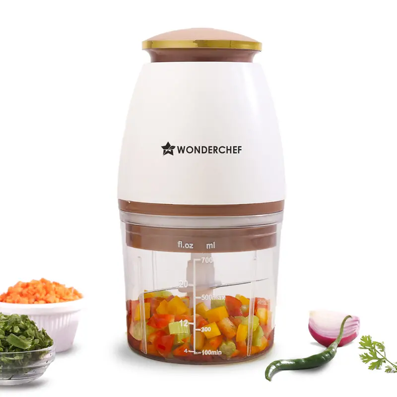 Nutri-Chop Pearl 350W Electric Chopper – 700Ml Transparent Bowl, 4 Sharp Ss Blades, Low-Noise Vegetable & Meat Mincer 1