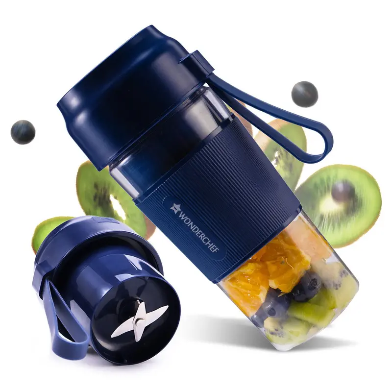 Nutri-Cup Rechargeable Portable Blender – 300 Ml, Usb-Powered, Stainless Steel Blades, Compact Blue Smoothie Maker 1