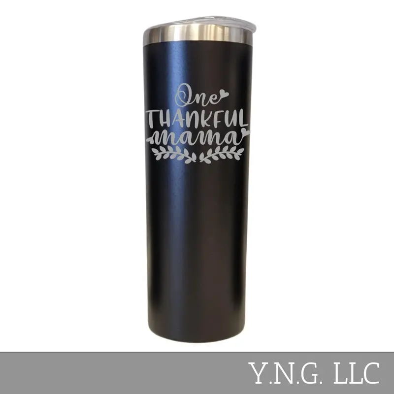 One Thankful Mama – Thanksgiving-Inspired 20Oz Skinny Tumbler La5152 1