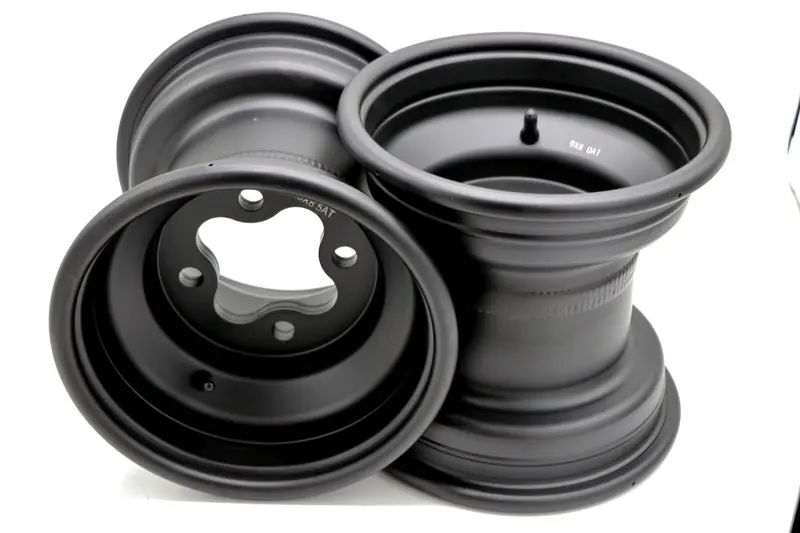 Pair Of 9-Inch Black Aluminum Rear Wheels (4X110 Pcd) For Honda 450R, 400Ex, 300Ex & Trx250R 1