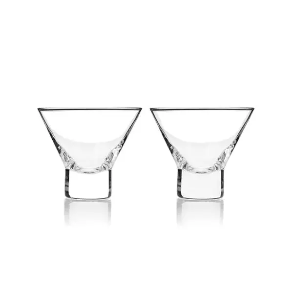 Pair Of Raye Modern Stemless Martini Glasses 1