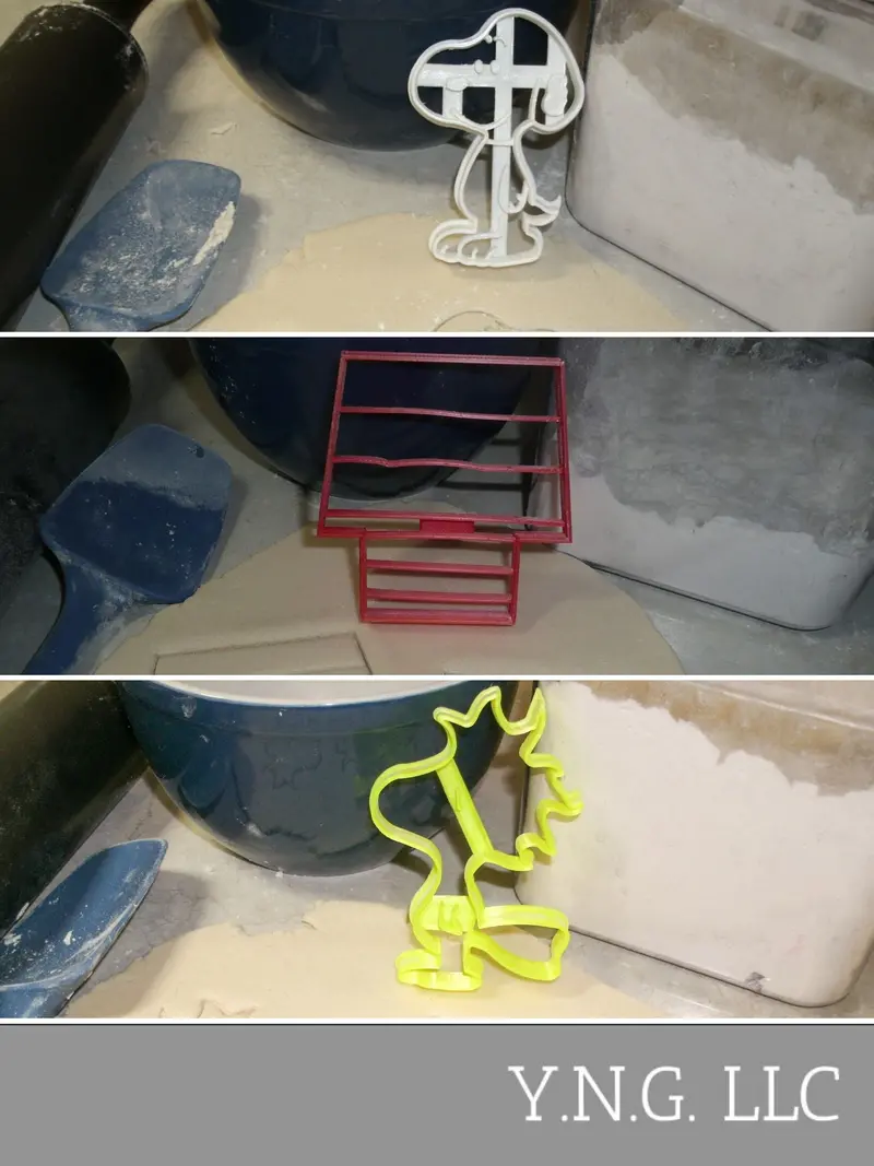 Peanuts Cartoon Cookie Cutters: 3 Snoopy, Woodstock & Doghouse Designs 1