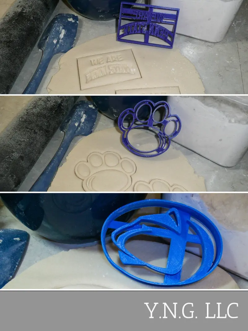 Penn State Nittany Lions Paw Cookie Cutters – 3-Piece Collegiate Baking Kit, Usa-Crafted 1