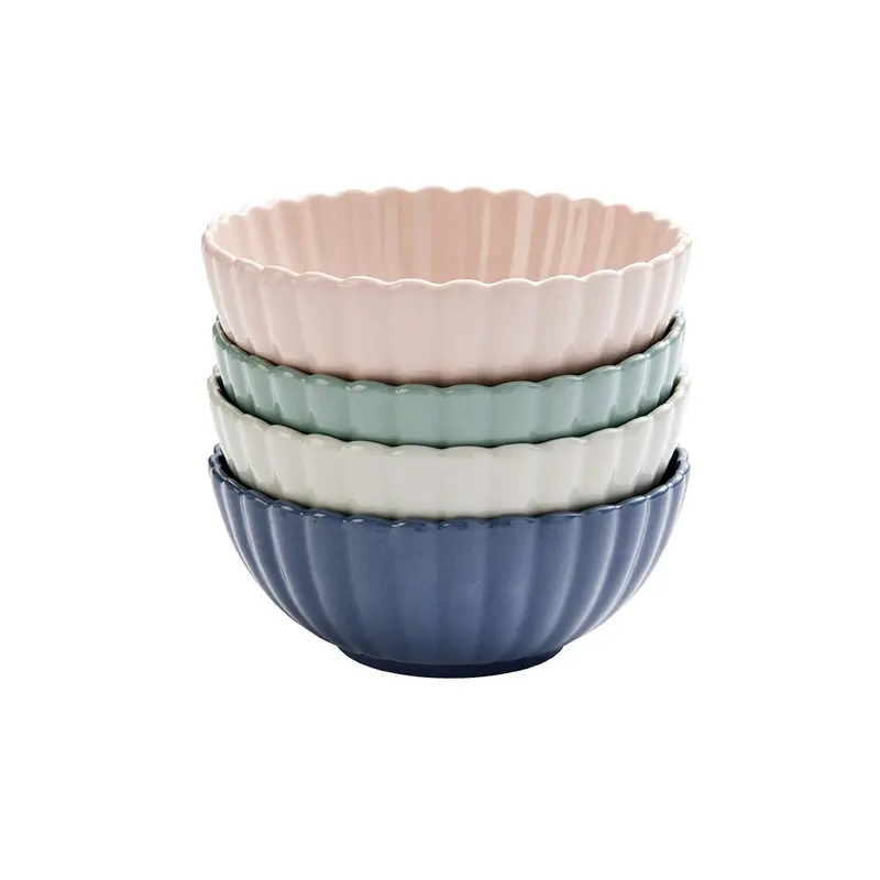 Petite Petal Shallow Bowls – Set Of 4 (15 Cm × 6.5 Cm / 6″ × 2.6″) 1