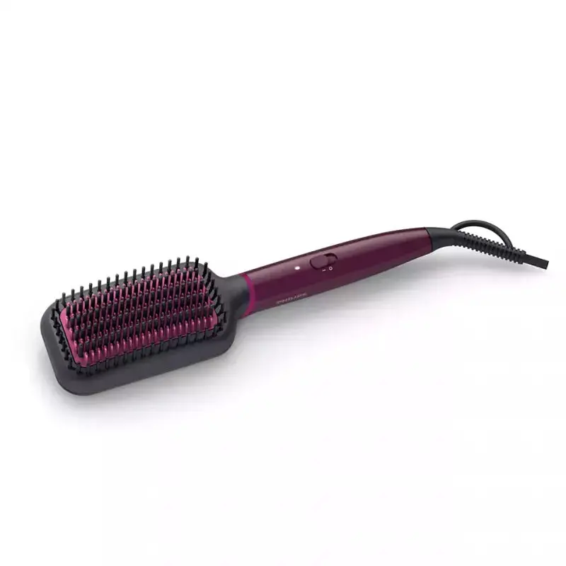 Philips Heated Straightening Brush – Black & Purple Design 1