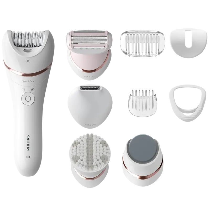 Philips Series 8000 Cordless Epilator – Wet/Dry Use, Includes 9 Attachments 1