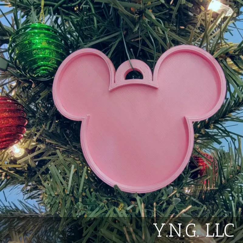 Pink Mickey Mouse Ears Ornament – Usa-Made Cheerful Christmas Decor (Pr4869) 1