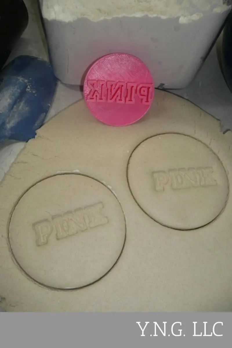 'Pink' Word Cookie Stamp – Victoria’S Secret Lifestyle Embosser (Usa Made, Pr4207) 1