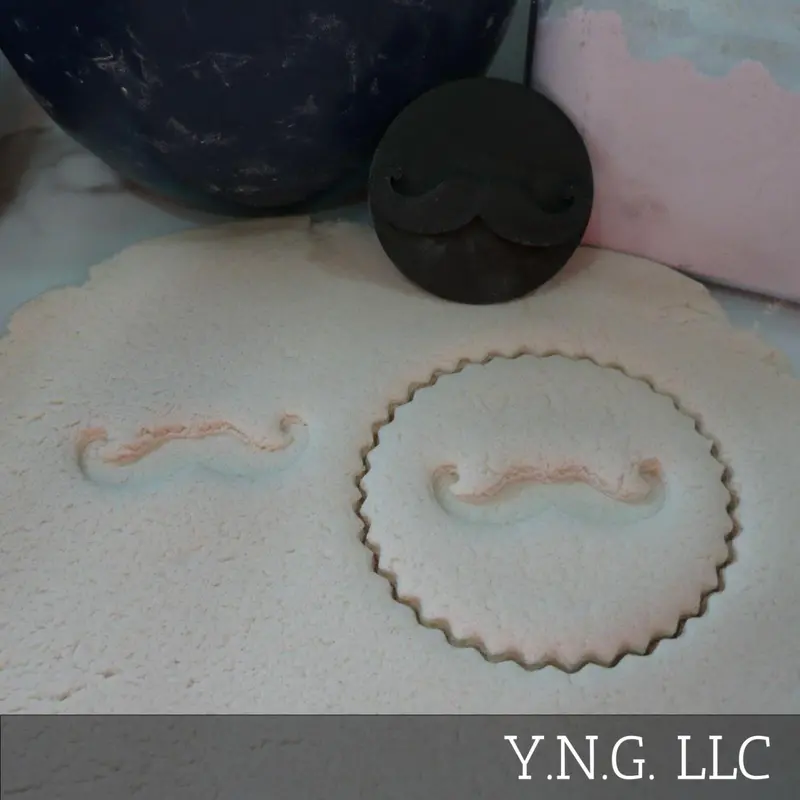 Playful Mustache Cookie Embosser – Usa-Made Fun Baking Stamp Pr5560 1