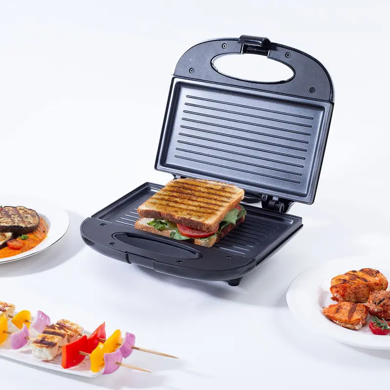 Prato Plus Smart Griller – 800W, Auto Temperature Control, Led Indicator, Oil-Free Toasting, Non-Stick Plates, Easy-Clean Design, 1-Year Warranty 1