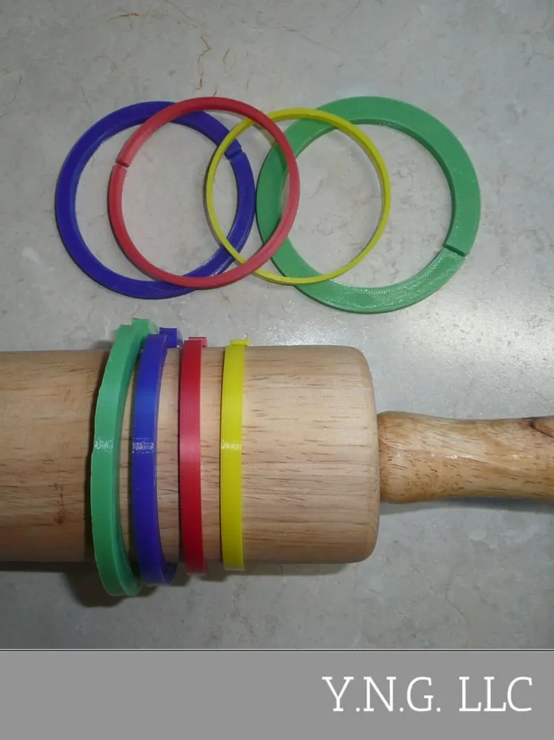 Precision Rolling Pin Thickness Guides – 4 Pair Set (2Mm–10Mm) For 69.65Mm Pins 1