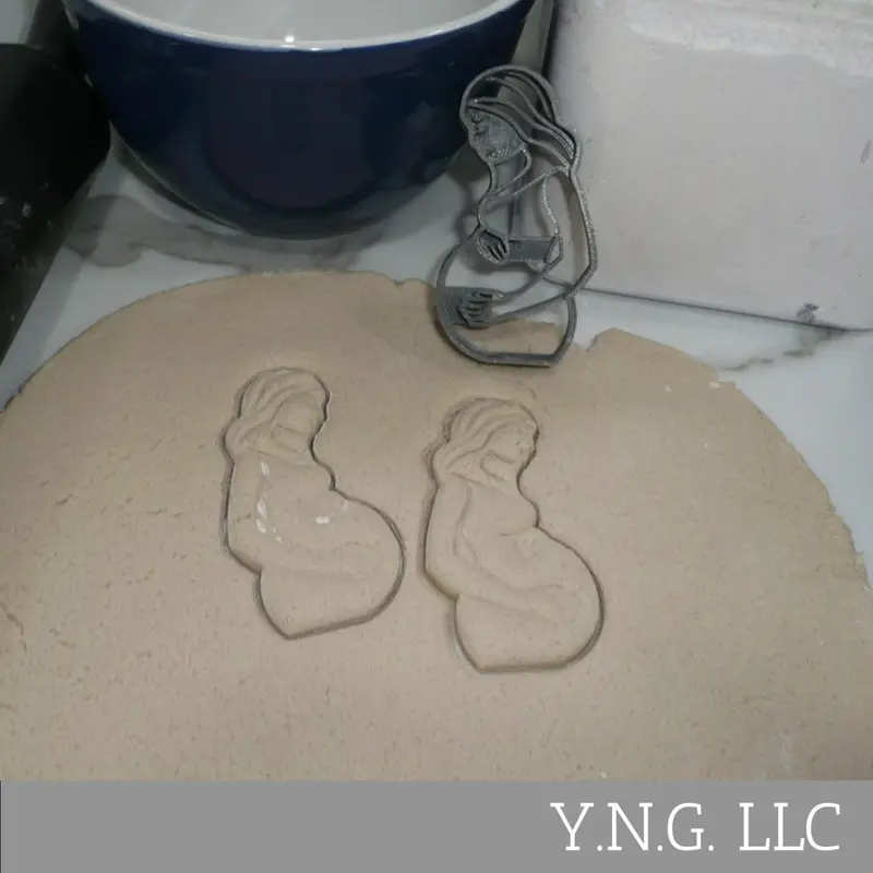 Pregnant Lady Expecting Woman Baby Shower Cookie Cutter Made In Usa Pr5360 1