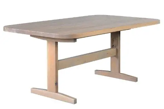 Provence Trestle Dining Table – Distressed Wood & Sturdy Base 1