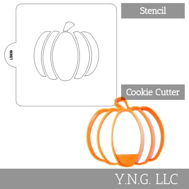 Pumpkin Fall Detailed Stencil And Cookie Cutter Set Usa Made Lsc939 1