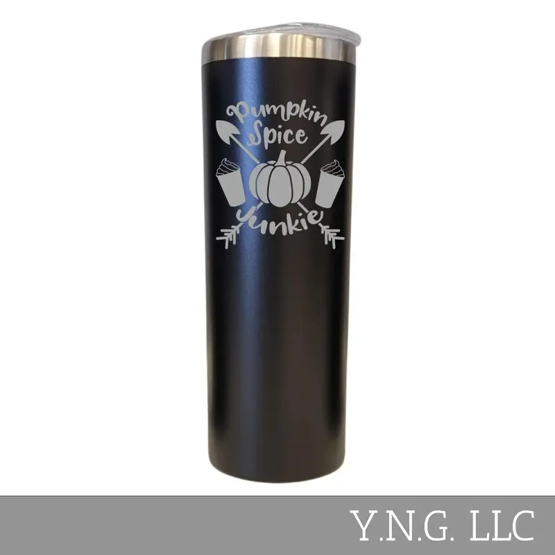 Pumpkin Spice Junkie Fall-Themed 20Oz Skinny Tumbler La5154 1