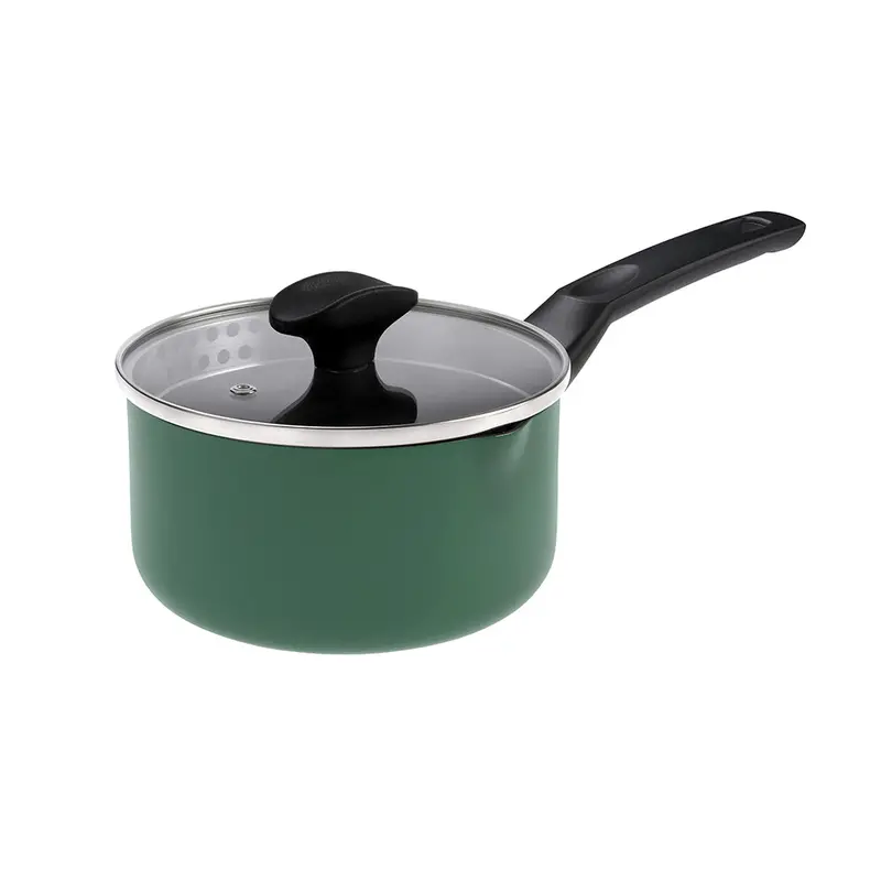 Purecook 16 Cm Ceramic Non-Stick Saucepan With Tempered Glass Lid 1