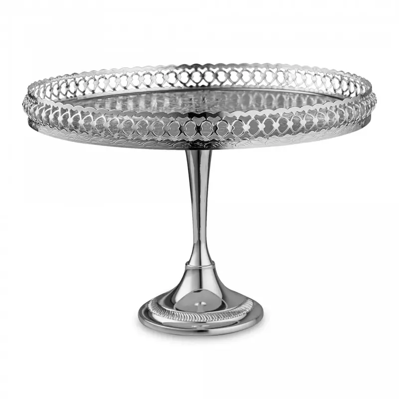Queen Anne Stainless Steel Cake Stand – Elevated Small Dish 1