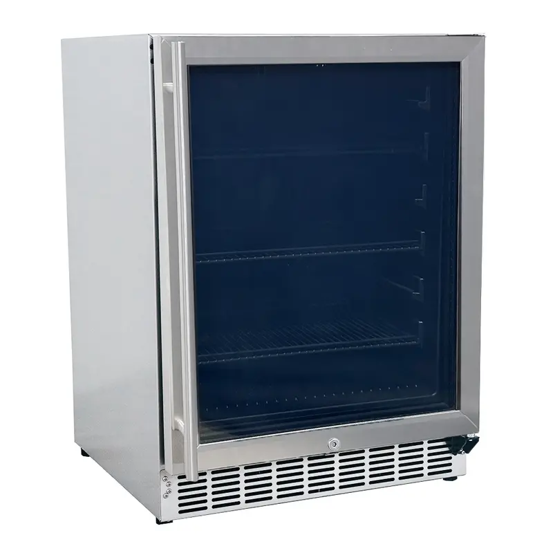Rcs Outdoor-Rated Glass Door Refrigerator With Lock – Stainless Steel Body (Refr2B) 1