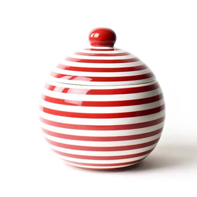 Red Stripe Large Decorative Lollipop Jar 1