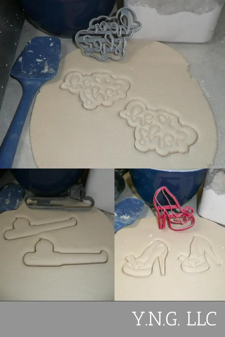 Reels Or Heels Gender Reveal Cookie Cutters – 3-Piece Baby Shower Baking Set, Usa-Made Pr1260 1