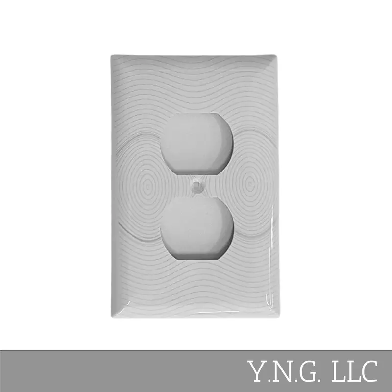 Refined Geometric Single Duplex Outlet Cover – White Decorative Wall Plate La144-Pwp8 1