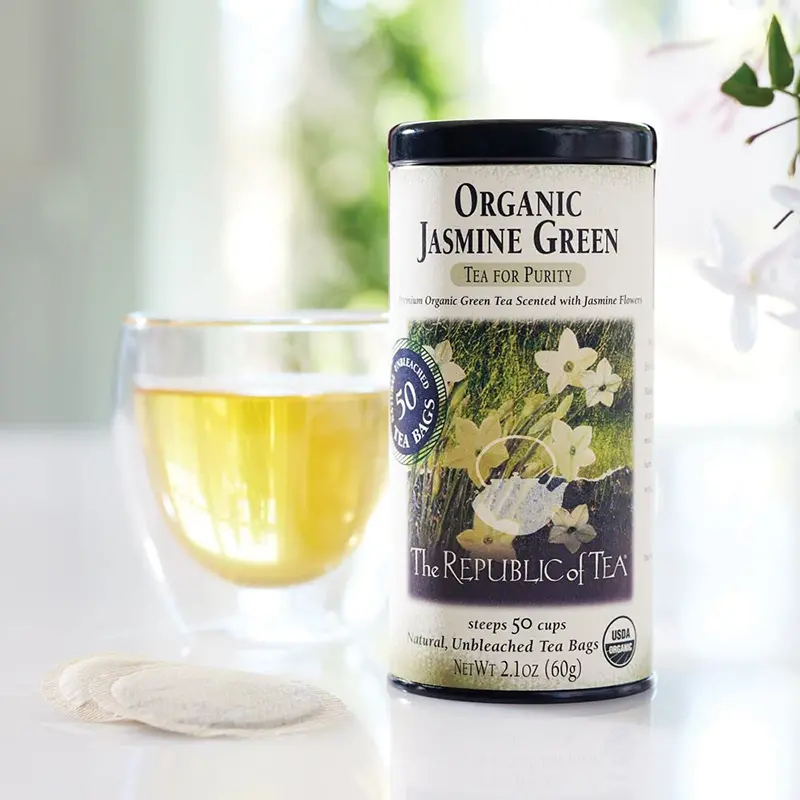 Republic Of Tea Organic Jasmine Green Tea – Artisan-Blended Loose-Leaf Tea With Natural Floral Aroma 1