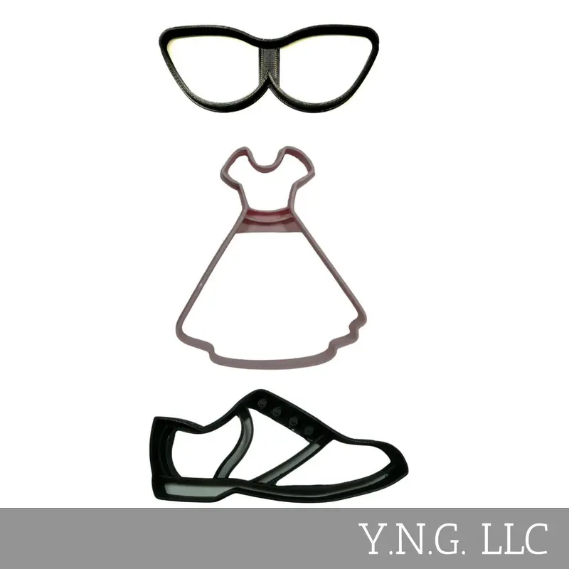 Retro 1950S Women’S Fashion Cookie Cutters – Vintage Outfit Collection (3 Pieces) 1