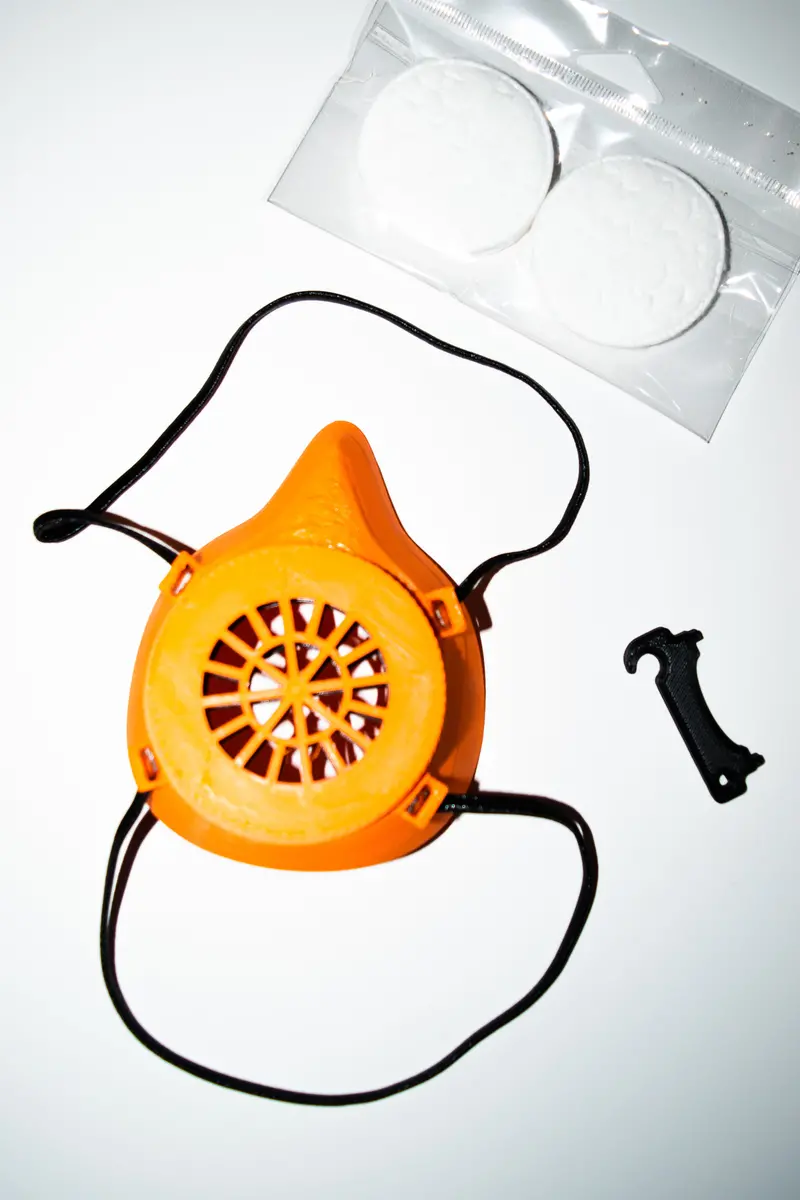 Reusable Fabric Face Mask With Filter – Orange Comfort Fit, Usa-Made Pr3526 1