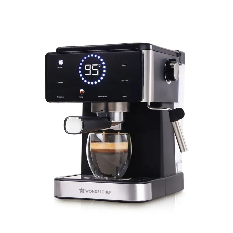 Rinaldi Digital Espresso Machine – 20-Bar Pressure, Auto-Clean Function, Hot/Cold Brew Capability & Intuitive Display 1