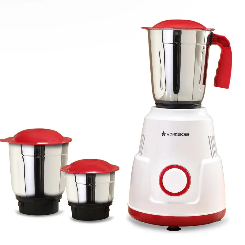 Robo 500W Mixer Grinder – 3-Jar Stainless Steel System | Pulse & 3-Speed Controls | Stable Anti-Skid Feet | Extended 5-Year Motor Protection 1