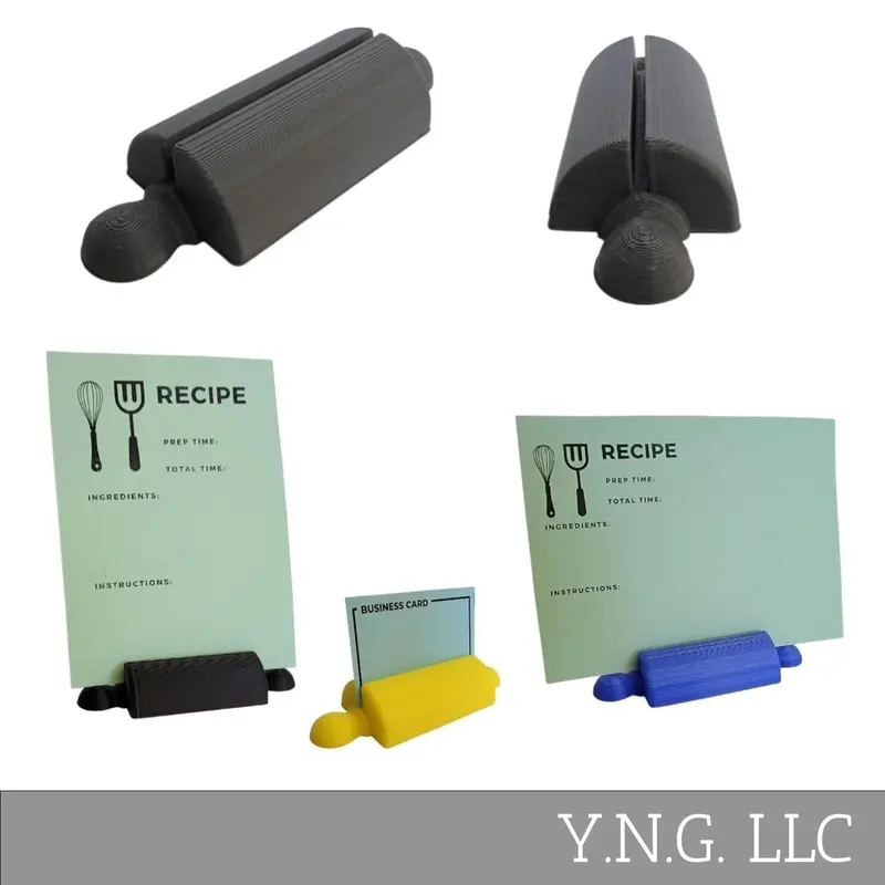 Rolling Pin Recipe Card Stand & Business Card Holder – Gray Kitchen Accessory, Usa-Made Pr4725 1