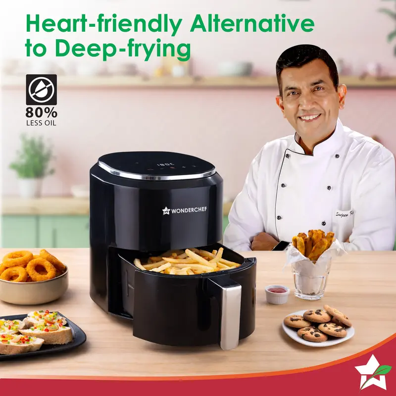 Roma 4.5L Digital Air Fryer – Chrome-Finish Rapid Hot Air Fryer With Custom Time & Temp Control 2
