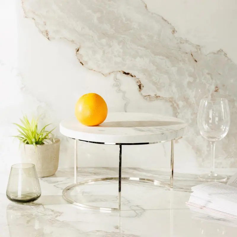 Round Marble & Metal Buffet Stand – Home.Life 1