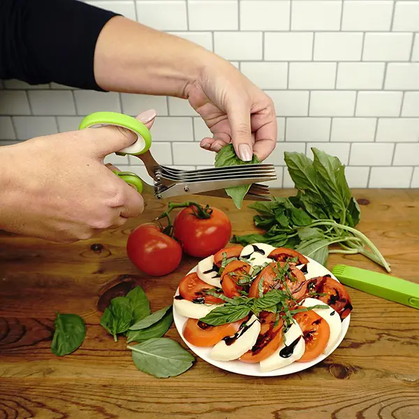 Rsvp Herb Scissors – Five-Blade Stainless Steel Cutting Tool With Sheath 1