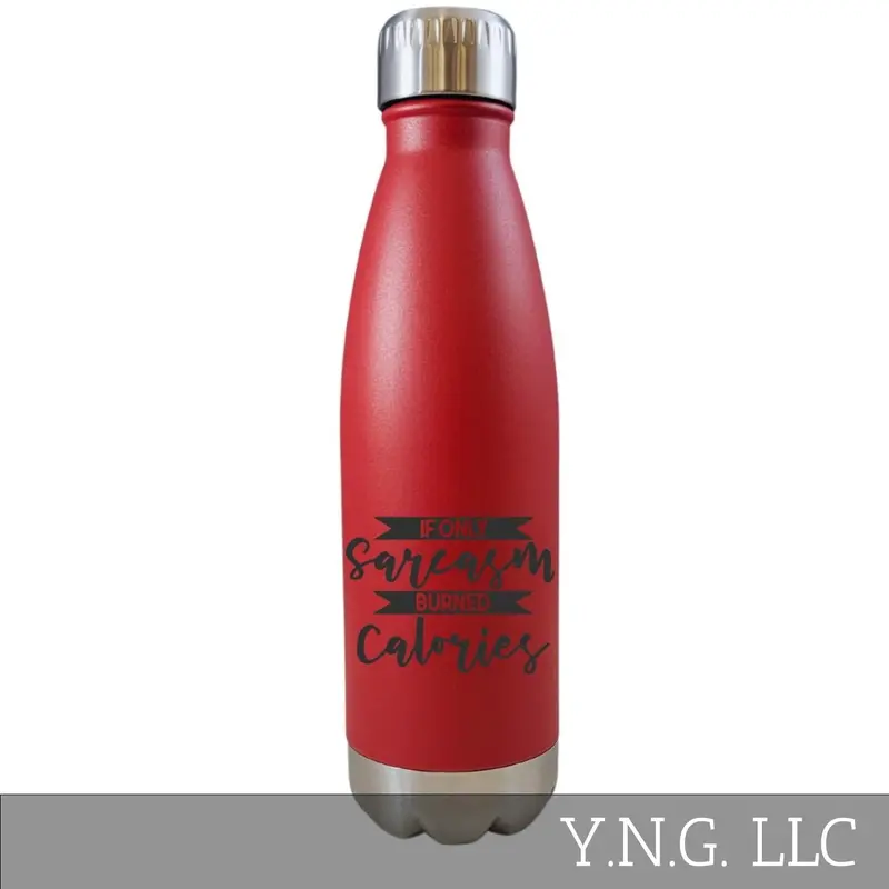 Sarcastic Motivational Red 17Oz Water Bottle – 'If Only Sarcasm Burned Calories' La5109 1