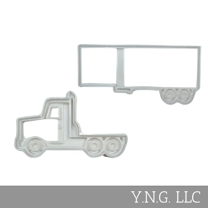 Semi Truck Tractor And Trailer Set Of 2 Cookie Cutters Made In Usa Pr1939 1