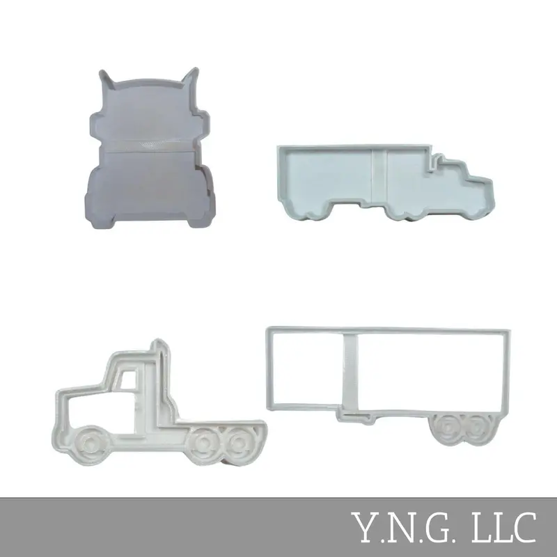 Semi Trucks Big Rig Vehicle Set Of 4 Cookie Cutters Made In Usa Pr1938 1