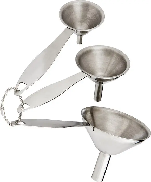 Set Of 3 Stainless Steel Condiment Pouring Funnels 1